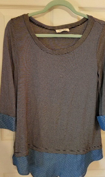 Black and white striped top - Picture 1 of 4